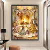 Rabbit Family Full Stamped Cross Stitch Kit 14CT 2-Strand 45x60cm Animal Series