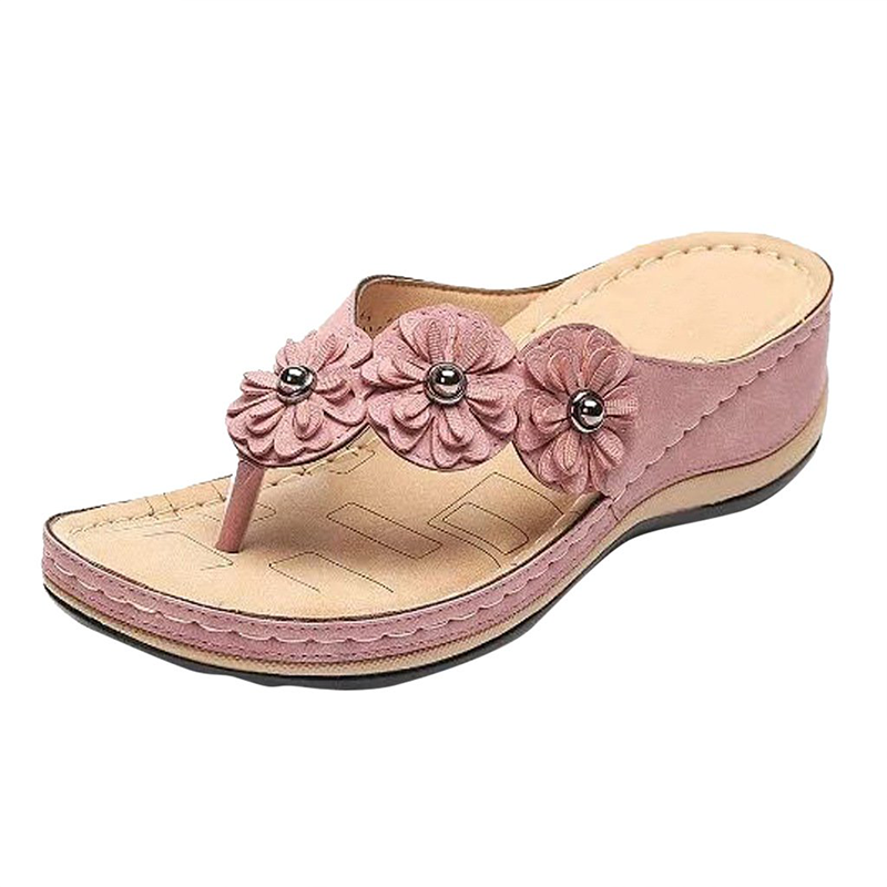 OCW Premium Quality Comfortable Wedge Flower Clip Toe Sandals