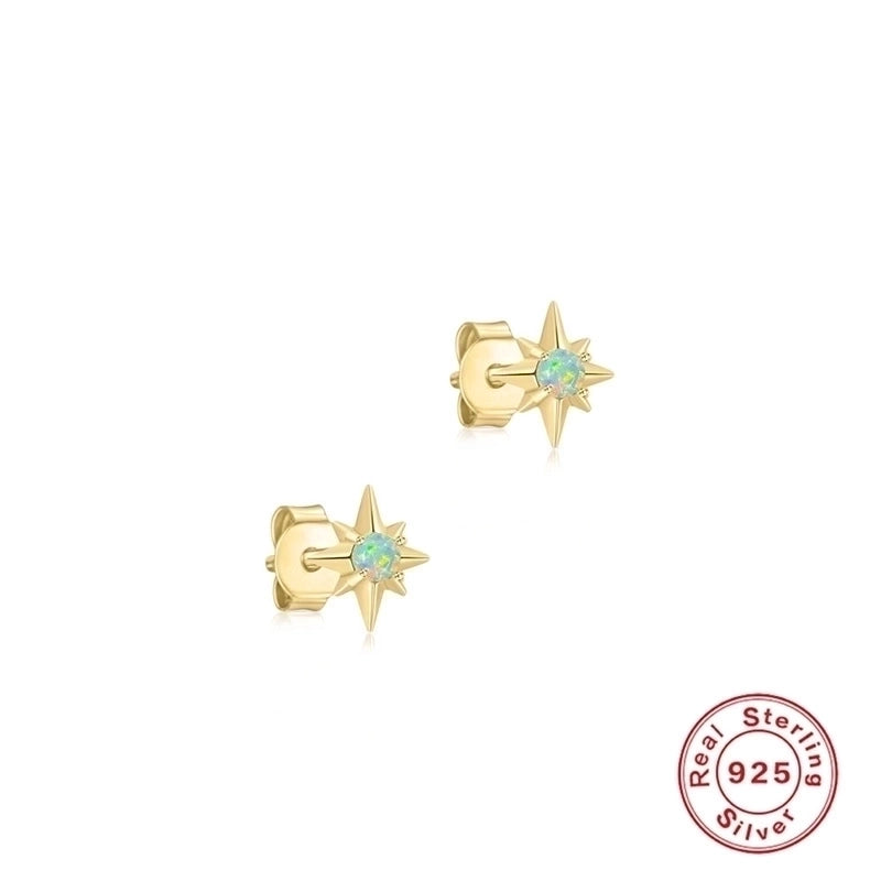 1 Pair 925 Sterling Silver Geometric Ear Studs