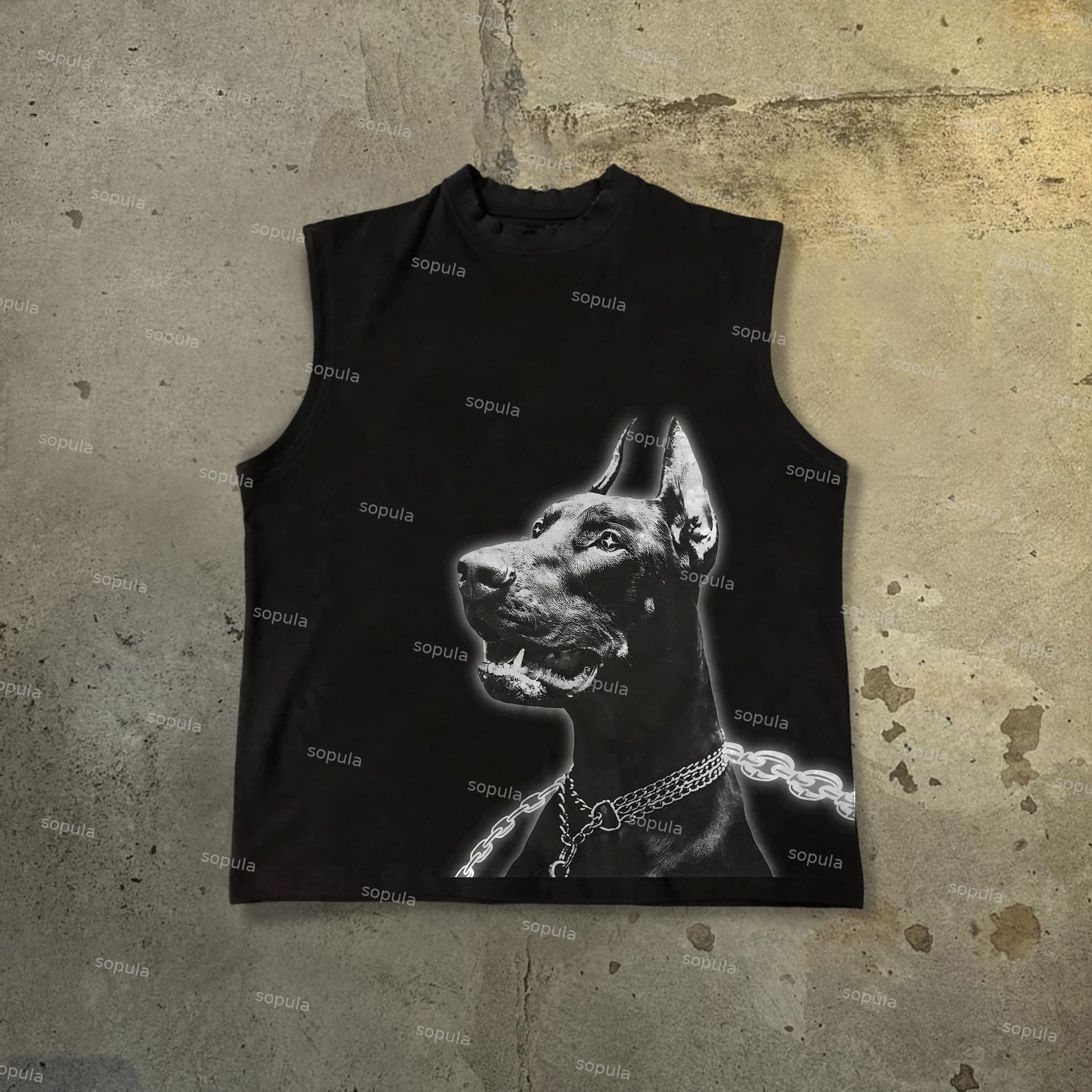 Vintage Doberman Graphic 100% Cotton Tank Top - Sopula｜Premium Graphic Tees & Graphic Clothing