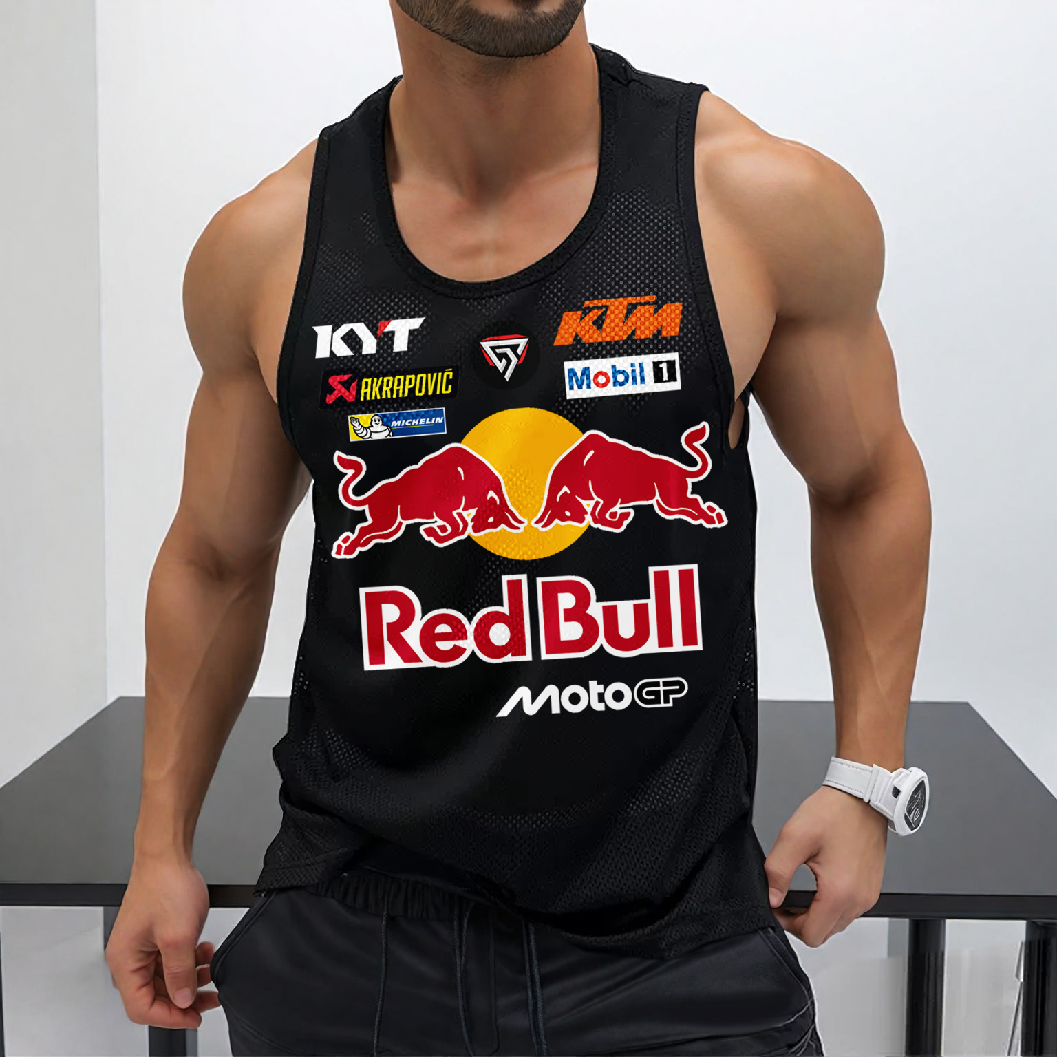 Men's Casual Motorcycle Racing Printed Mesh Vest Quick Dry Sports Vest / TECHWEAR CLUB / Techwear