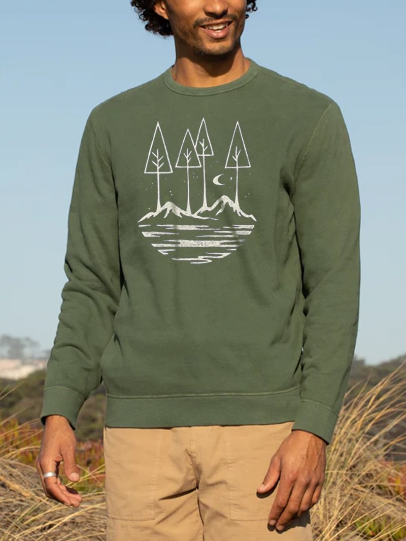 Outdoor Nature Printed Men's Sweatshirt in  mildstyles
