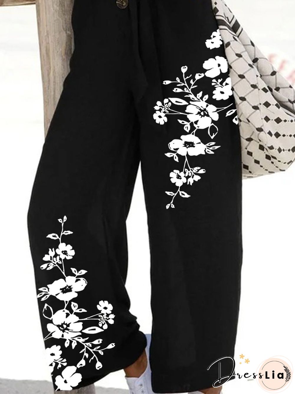Floral Long Sleeve Buttoned V Neck Plus Size Casual Jumpsuit