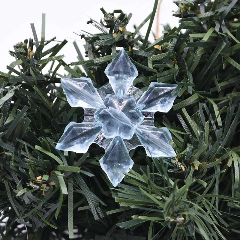 10Pcs/pack Christmas Decorations for Home Snowflake Christmas Tree Ornaments Hanging Crystal Acrylic DIY Bead Curtain Home Decor