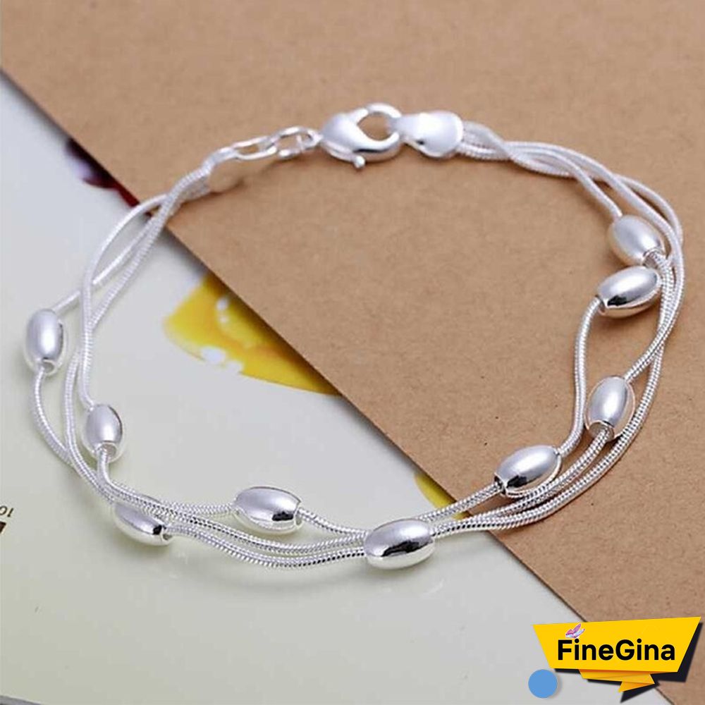 Fashion Luxury Design Men & Women's 925 Sterling Silver Charm Bracelet Fine Jewelry