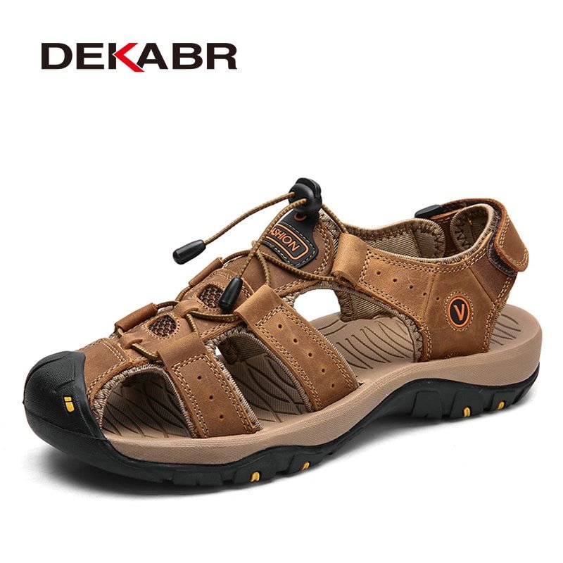 DEKABR New Male Shoes Genuine Leather Men Sandals Summer Men Shoes Beach Sandals Man Fashion Outdoor Casual Sneakers Size 48