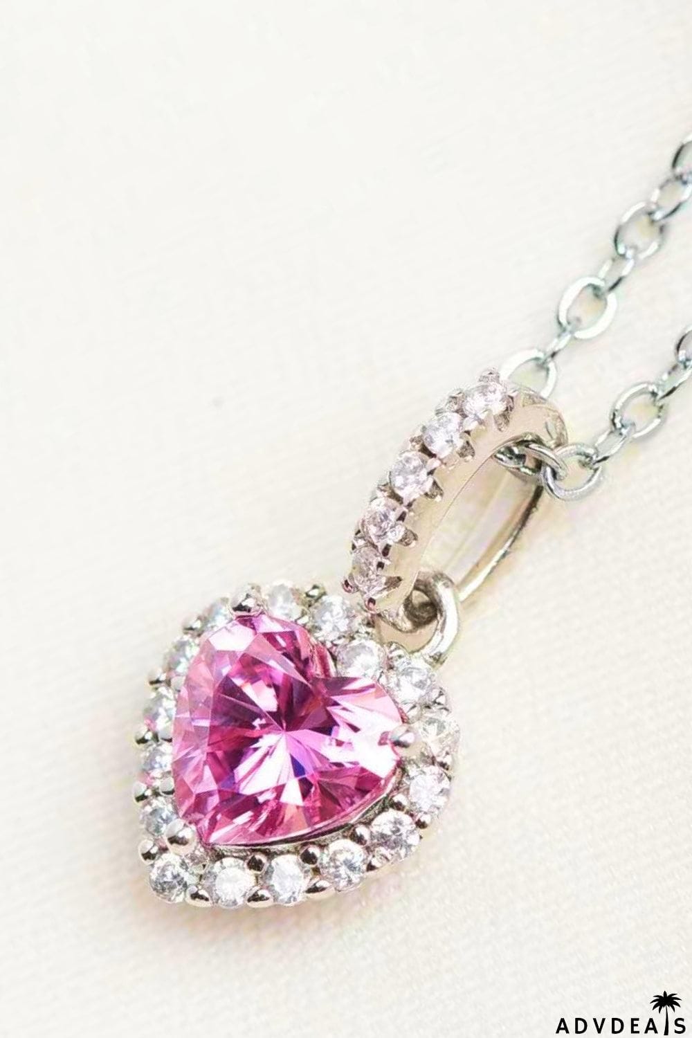 1 Carat Moissanite Heart Pendant Necklace
