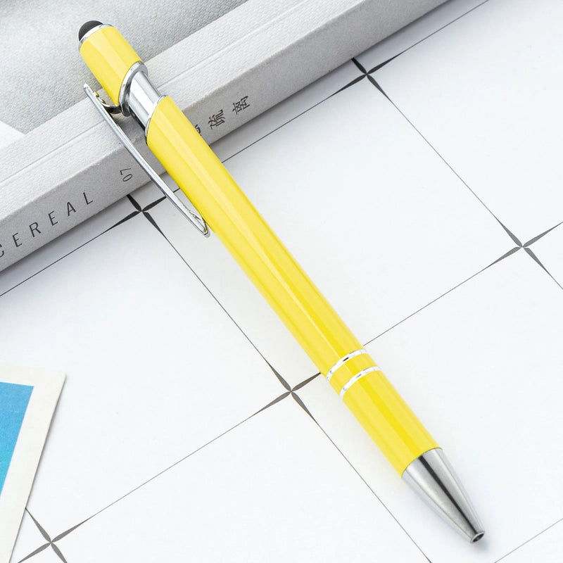Factory Metal Pressing Pen Meji Capacitor Ballpoint Pen Aluminum Rod Spray Glue Gift Pen Touchscreen Stylus Printing Logo