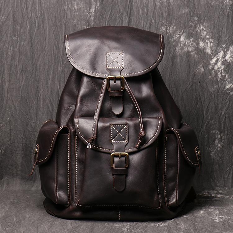 Men's Handmade Leather Travel Backpack