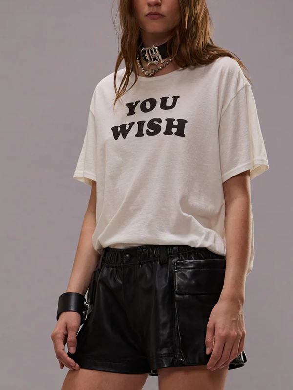 Simple Letter Print Ladies Short Sleeves tjj Shicloths