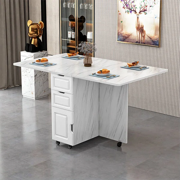 Simple And Modern Multifunctional Rectangular Movable Dining Table