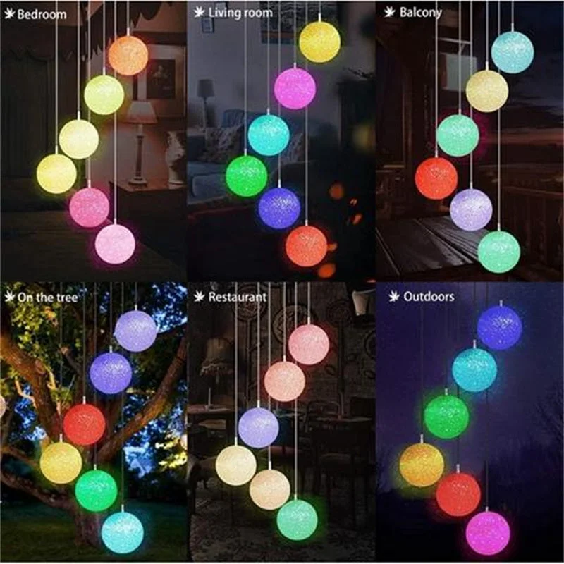 Solar Powered Color Changing Crystal Ball Wind Chime