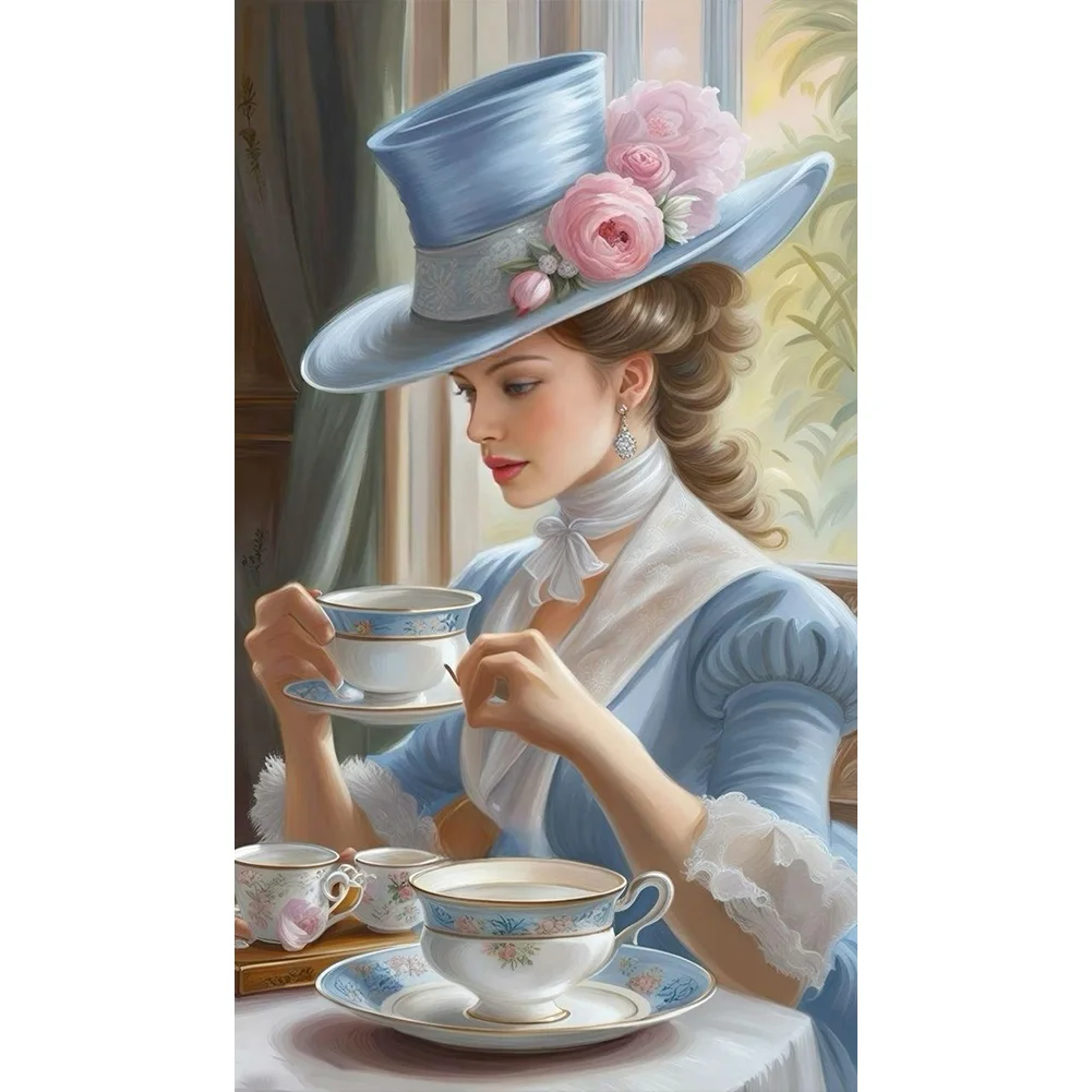 DIY Paint By Number 40*70cm - Lady Having Afternoon Tea