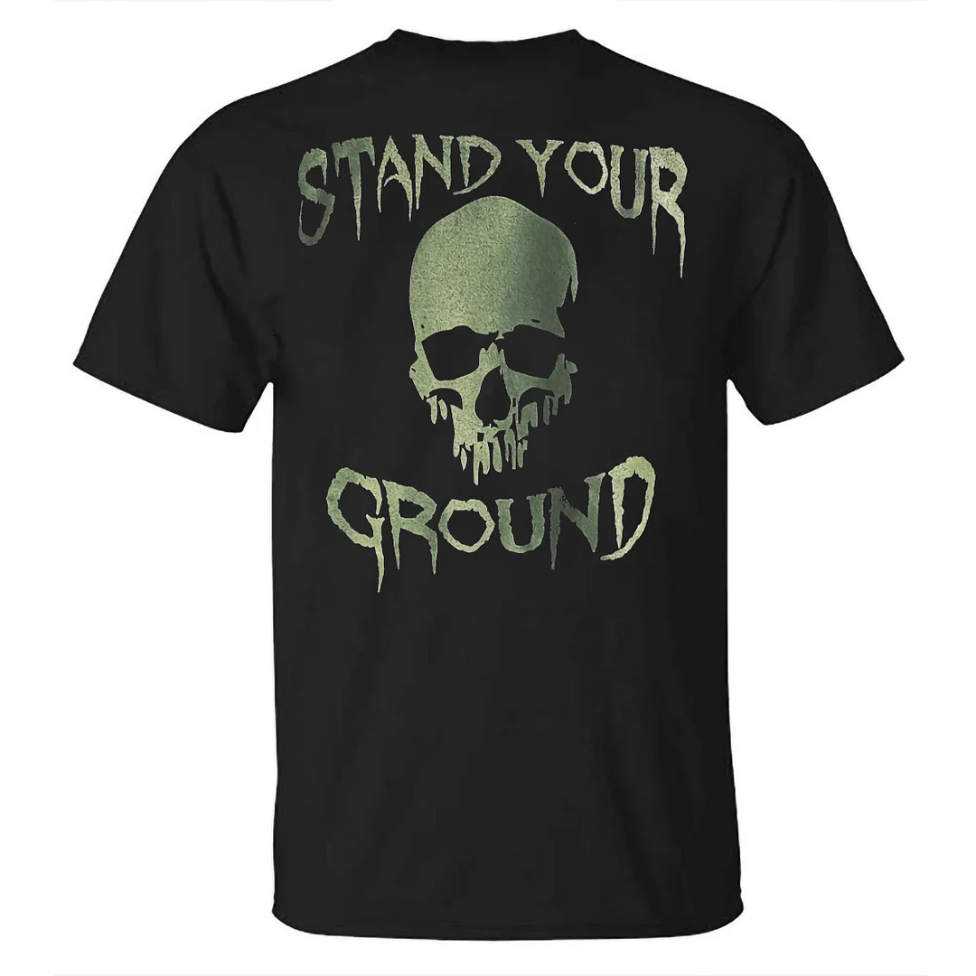 Livereid Stand Your Ground Skull Printed T-shirt - Livereid
