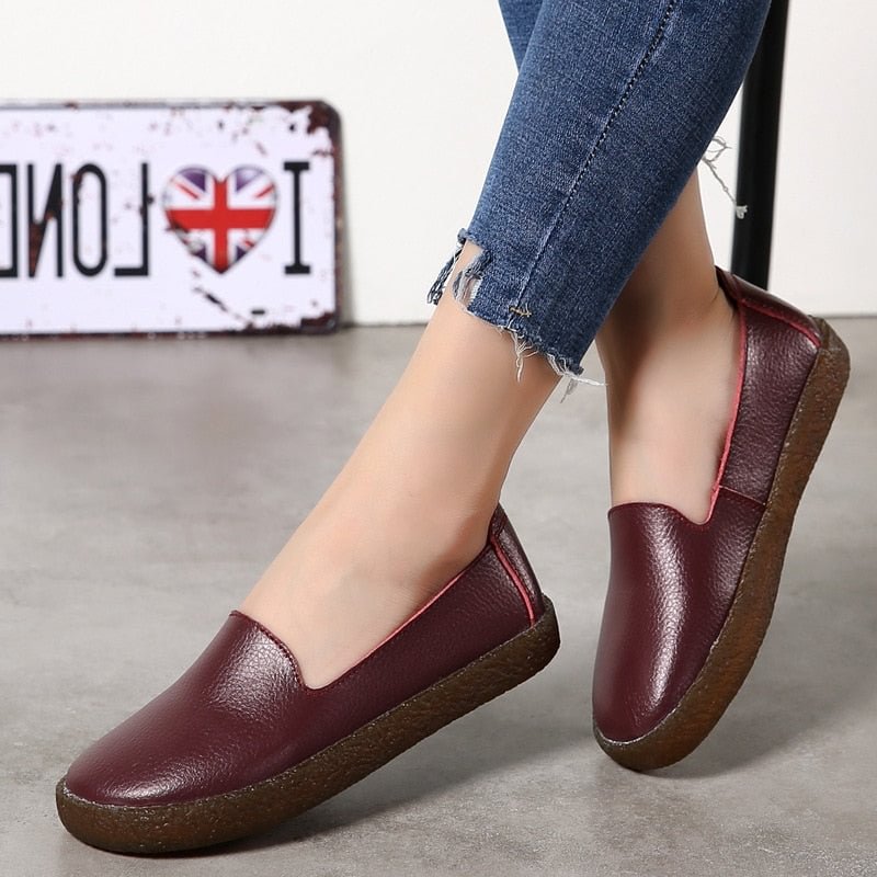 New Women Shoes White Genuine Leather Shoes for Women Loafers Soft Mocassin Femme Oxford Shoes Slip on Casual Leather Flat Shoes