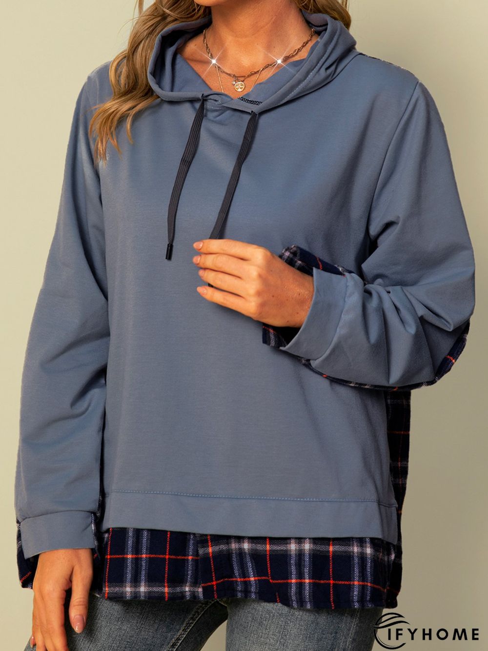 Hoodie Paneled Long Sleeve Sweatshirt | IFYHOME