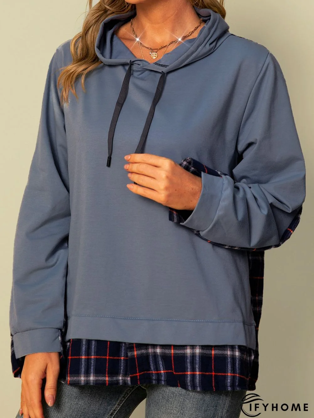 Hoodie Paneled Long Sleeve Sweatshirt | IFYHOME