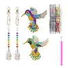 2PCS Spread-Winged Bird 5D DIY Diamond Painting Wind Chimes Suncatcher Kit Double Sided Diamond Art Kits Suncatcher with Crystal Pendant for Home Wall Window Decor Adults DIY Art Craft