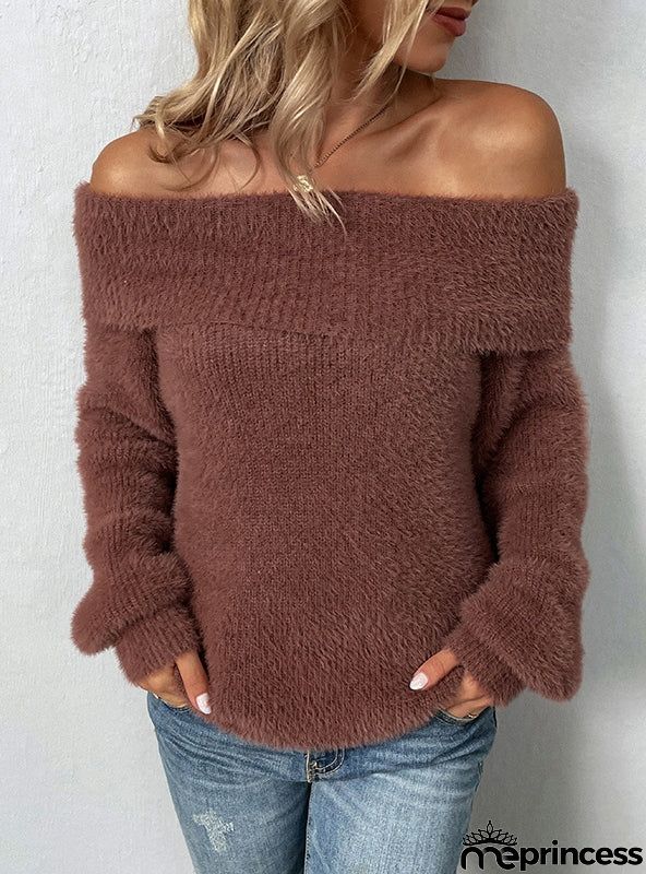SEXY PULLOVER LANTERN SLEEVE SWEATER