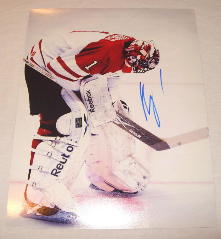 TEAM CANADA GOLD ROBERTO LUONGO SIGNED 11X14 Photo Poster painting COA