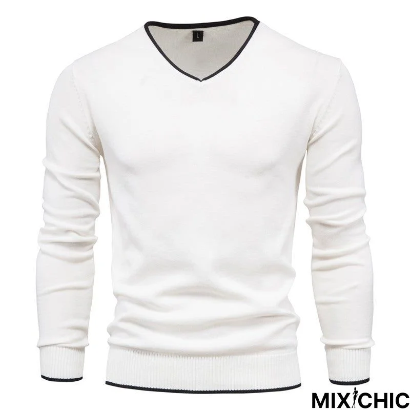 Men's Sweater Solid Color Long Sleeve Pullover