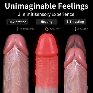 8.66in heating thrusting realistic dildo vibrator