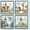 4Pcs/set Diamond Painting-DIY Full Round Drill Lighthouse Cottage(30*30 CM)