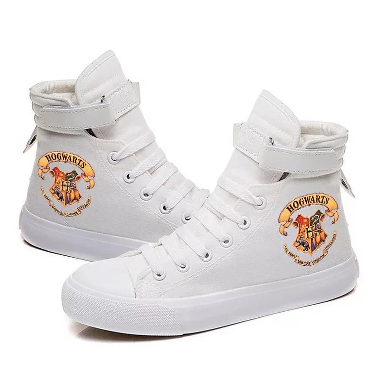 Mayoulove Harry Potter Hogwarts Cosplay Shoes High Top Canvas Sneakers-Mayoulove