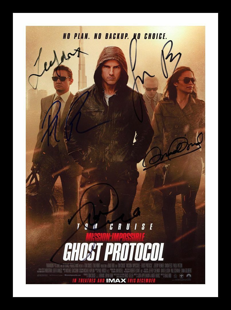 Mission Impossible - Ghost Protocol Autographed Signed & Framed Photo Poster painting