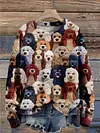 Christmas Gift Funny Dog Print Knit Pullover Sweater