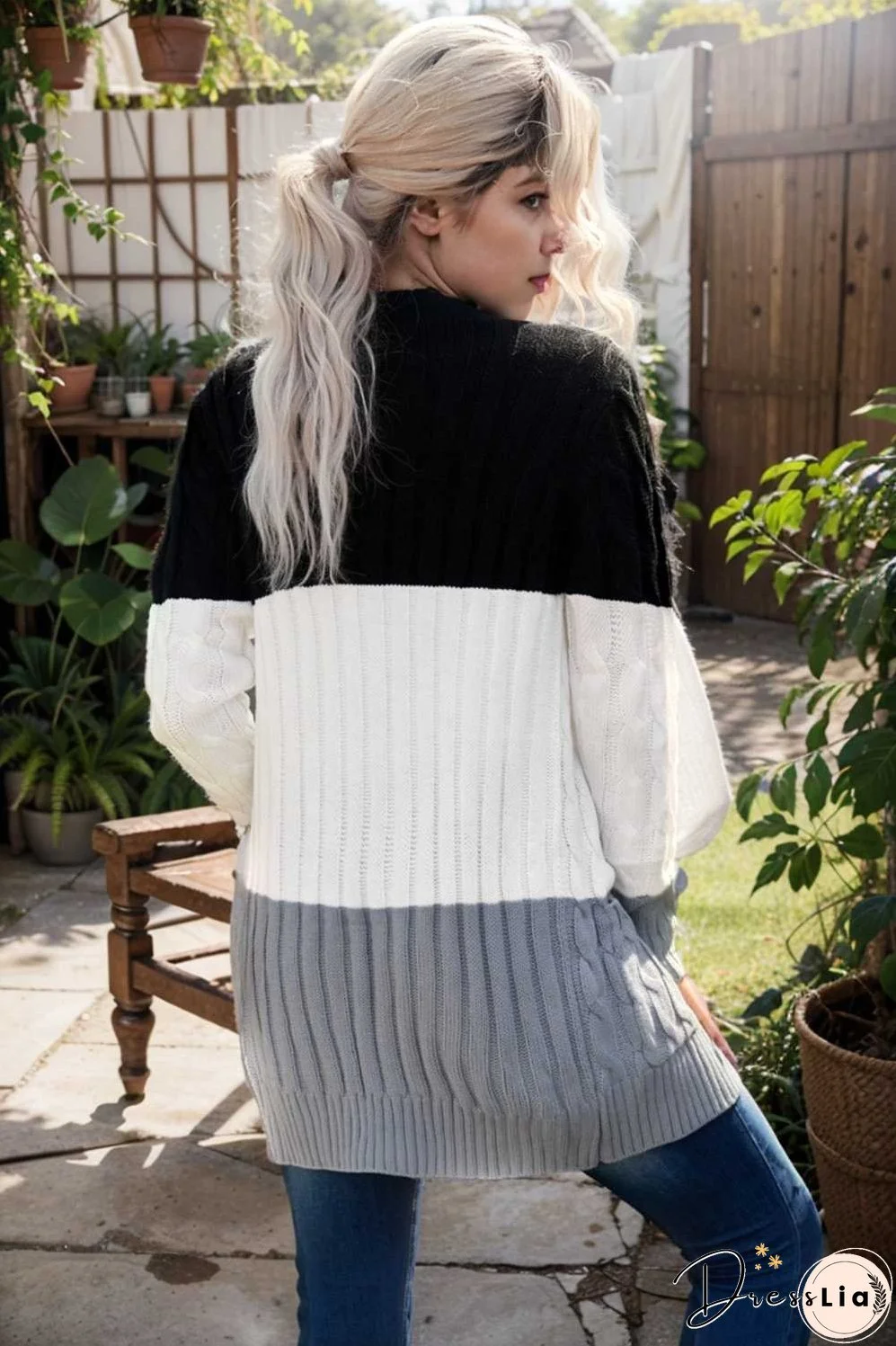 cozy cable knit button front long sleeve cardigan