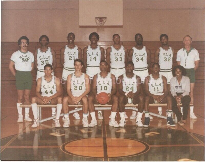 EAST LOS ANGELES Boys Basketball Team 8 x 10 VINTAGE FOUND Photo Poster painting Color ELA 09 7