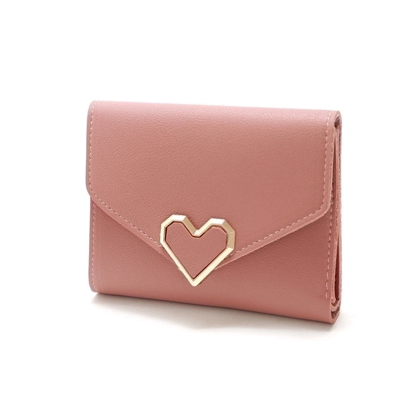 3 Pieces Retro Three-Fold Heart-Shaped Buckle Wallet