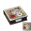 (US Local)5D DIY PU Santa Claus Diamond Painting Notecard Box Gem Art Note Holder