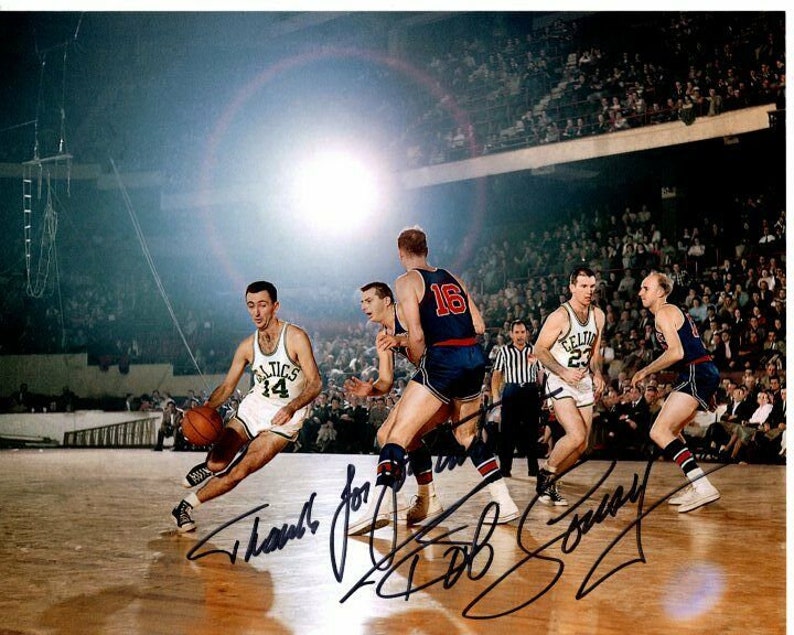 Bob cousy signed autographed nba basketball boston celtics 8x10 Photo Poster painting