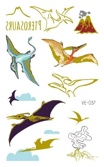 24 kinds Cartoon Dinosaur Bronzing Tattoo Sticker Child Temporary Stickers Body Tatoo for Kids Cute Waterproof Temporary Tattoos