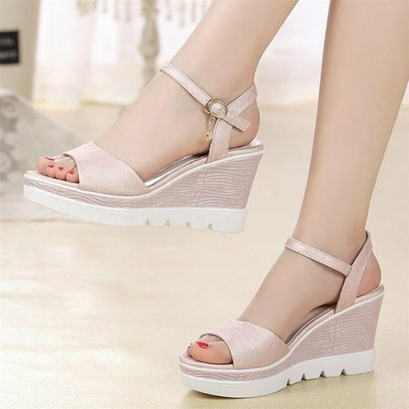 Size 35-40 2022 New Novelty Summer Female Sandals Women's Wedges Super High Heels Shoes Woman Collocation Daily Dress Shoes W303