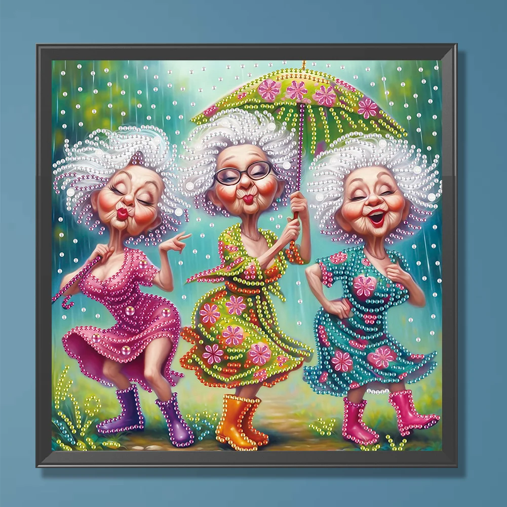 Diamond Painting - Partial Special Shaped Drill - Granny(Canvas|30*30cm)
