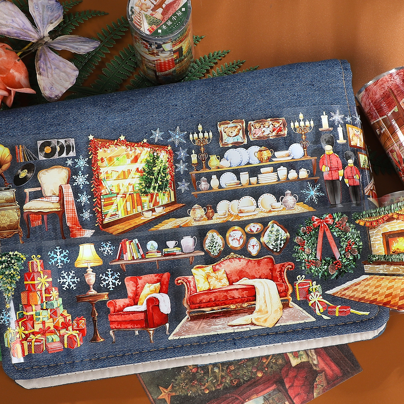 PET 테이프 - 70mm*5m 빈티지 크리스마스 캐빈 선물 장식