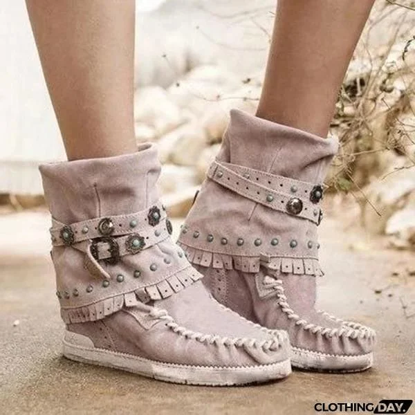 Lydiashoes Flat Heel All Season Suede Boots