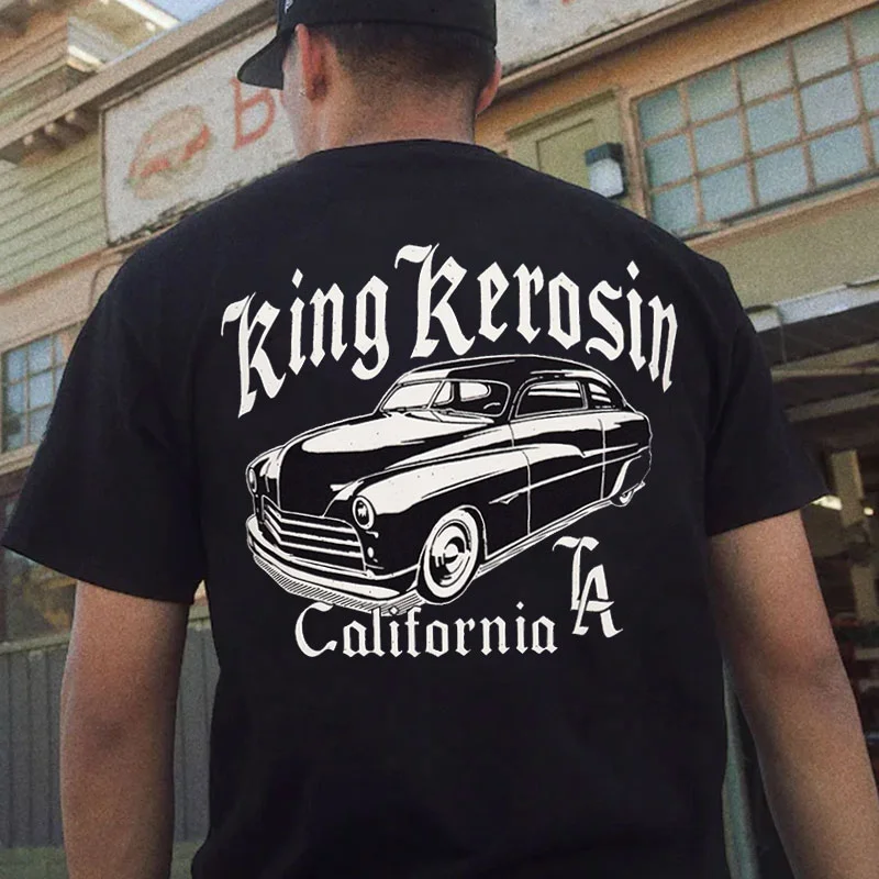KING KEROSIN CALIFORNIA Classic Car Print Men's T-shirt