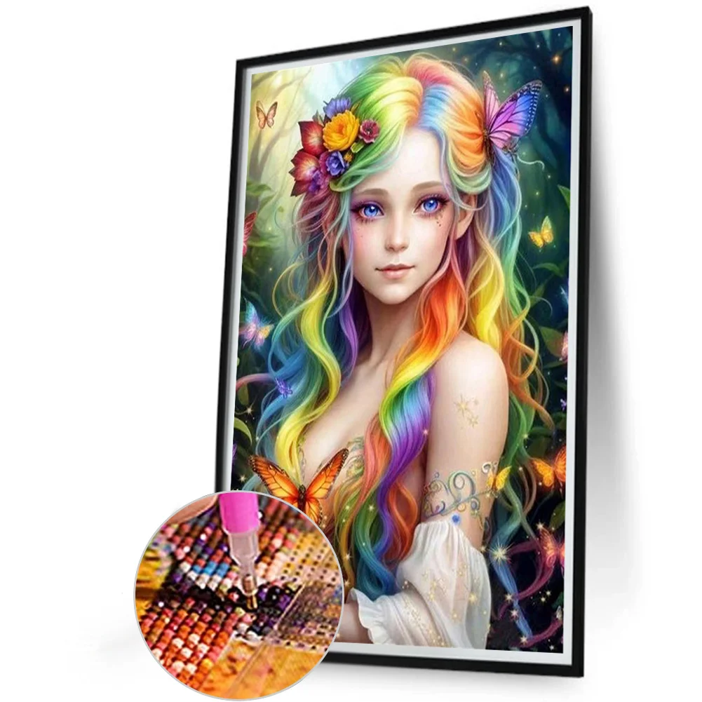 Partial AB Diamond Painting - Full Round Drill - Girl(Canvas|45*65cm)