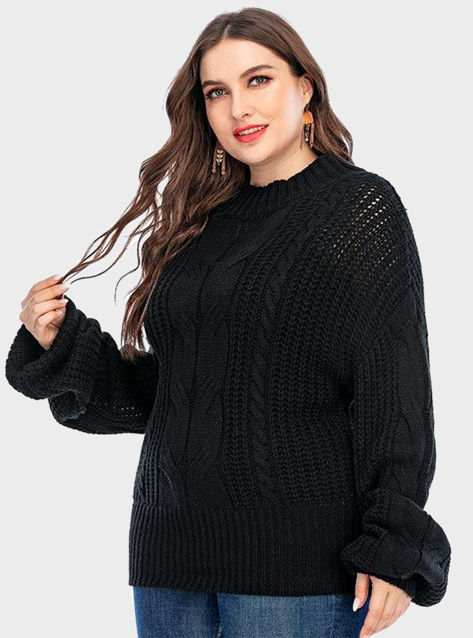  thdmladies Plus Size Loose Knit Sweater thedmladies