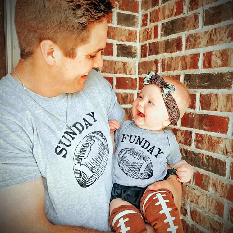 Fathers Day Gift, Dad and Baby Matching Shirts, Father Son Shirts, Father Daughter, Sunday Funday Football Shirts, Matching T-shirts
