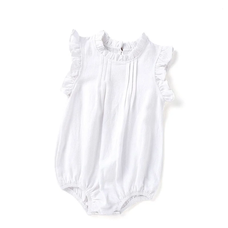 MILANCEL 2022 Spring Baby Bodysuit Korean Cotton Linen Sleeveless Girl Bodysuit