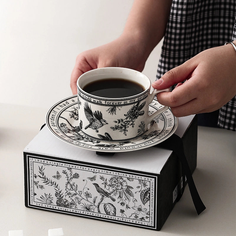 Casual Classical Flower Ceramics Coffee Cup 1 Set