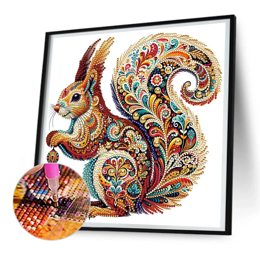 Diamond Painting - Partial Special Shaped Drill - Gorgeous Squirrel(Canvas|30*30cm)