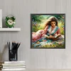 Diamond Painting-DIY Round Part AB Drill Girl Reading Book(45*45CM)