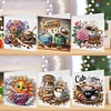 (US Local)6Pcs Coffee Afternoon Tea DIY Diamond Painting Card Diamond Drawing Card