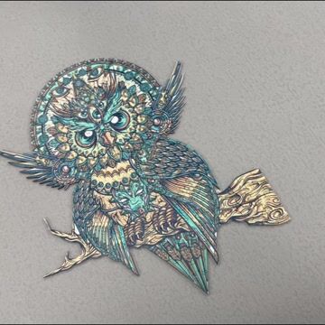 Green Owl Wooden Jigsaw Puzzle